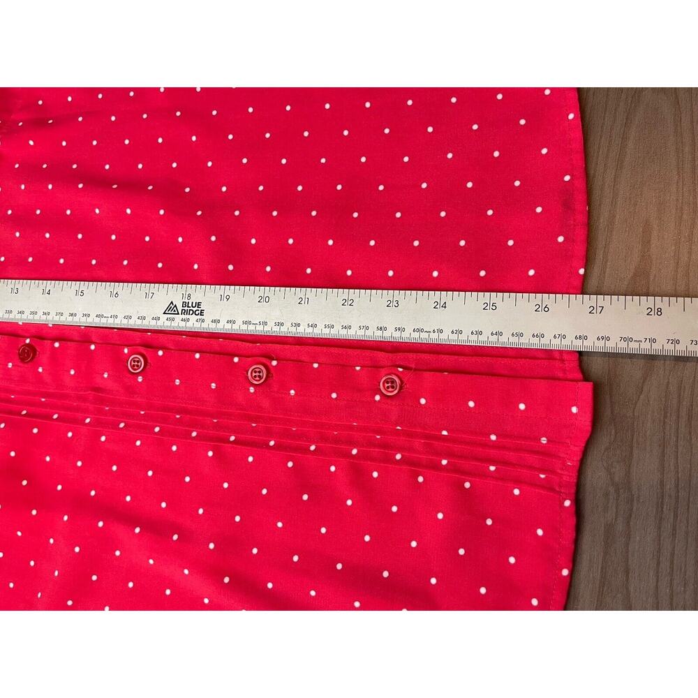 Laura Scott Button Down Shirt Womens PL LP Large Petite Red Polka Dot 3/4 Sleeve - Picture 6 of 7